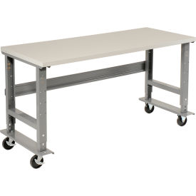 GoVets™ 48x30 Mobile Adjustable Height C-Channel Leg Workbench - ESD Square Edge 344A237