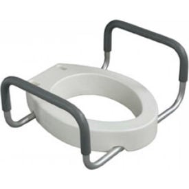 Drive Medical 12403 Premium Toilet Seat Riser with Removable Arms Fits Elongated Toilets 12403