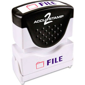 Accustamp2 Shutter Stamp with Microban Red/Blue FILE 1 5/8 x 1/2 035534