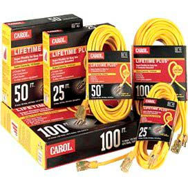 Carol 03399.61.05 100' Lifetime Plus  Super Flex  Lighted Ext. Cord/12awg 15a/125v Yellow-Pkg Qty 2 - Pkg Qty 2 03399.61.05