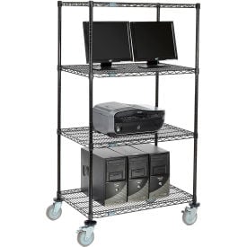 Nexel™ 4-Shelf Mobile Wire Computer LAN Workstation 36