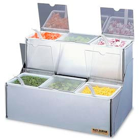 San Jamar® EZ-Chill™ Stepped Condiment Center w/Notched Lids 6 Qts. B6706INL