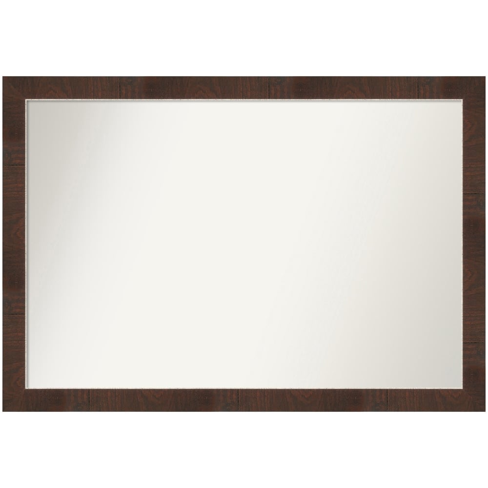 Amanti Art Narrow Non-Beveled Rectangle Framed Bathroom Wall Mirror, 27-1/4in x 39-1/4in, Wildwood Brown MPN:A42707223034