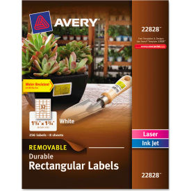 Avery® Removable Durable Labels TrueBlock Technology 1-1/4 x 1-3/4 Glossy WE 256/Pk 22828