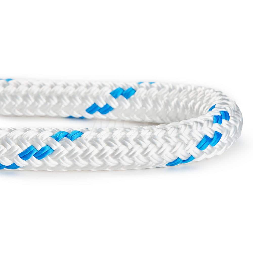 Rope, Rope Construction: Double Braid , Material: Polyester , Work Load Limit: 60lb , Color: White with Green Tracer  MPN:660080-00600-00