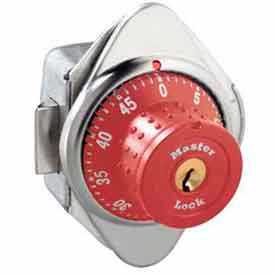 Master Lock® No. 1654MDRED Built-In Combo Lock for Horizontal Latch Box Locker - Red Dial - RH 4MDRED165