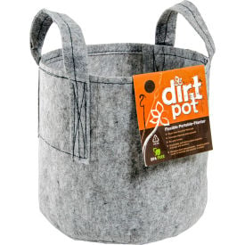 Hydrofarm HGDB5 Hydroponic Dirt Pot Flexible Portable Planter with Handles 5 Gallons  Grey HGDB5