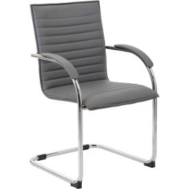 Boss Side Chair - Vinyl - Gray - Pack of 2 B9536-GY-2