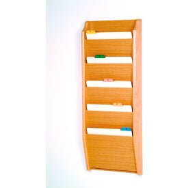 5 Pocket Chart Holder - Light Oak CH14-5LO