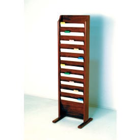 Free Standing 10 Pocket Chart Holder - Mahogany CH10-FSMH