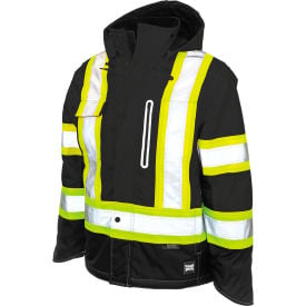 Tough Duck Men's Ripstop Fleece Lined Safety Jacket 3XLT Black S24551-BLACK-3XLT