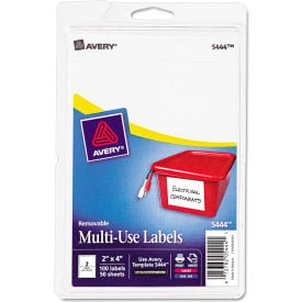 Avery® Print or Write Removable Multi-Use Labels 2 x 4 White 100/Pack 05444