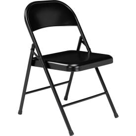 Interion® Folding Chair Steel Black - Pkg Qty 4 501BK324