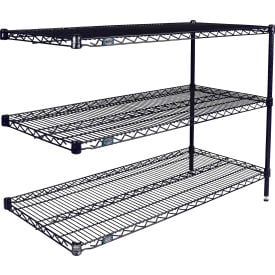 Nexel® 3 Shelf Nexelon® Blue Wire Shelving Unit Add On 24