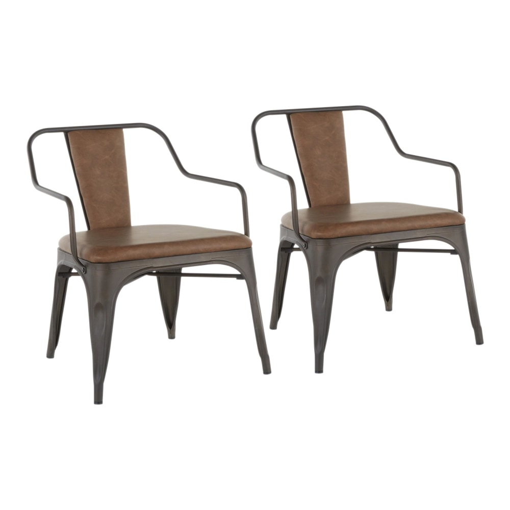 LumiSource Oregon Accent Chairs, Antique/Espresso, Set Of 2 Chairs MPN:CHR-OREGON ANE2