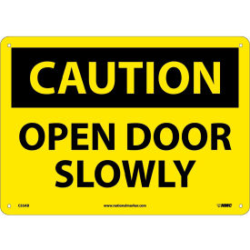 Safety Signs - Caution Open Door Slowly - Aluminum C55AB