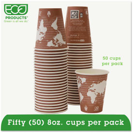 Eco-Products® World Art Renewable Resource Hot Drink Cups 8 oz Plum 50/Pack EP-BHC8-WAPK