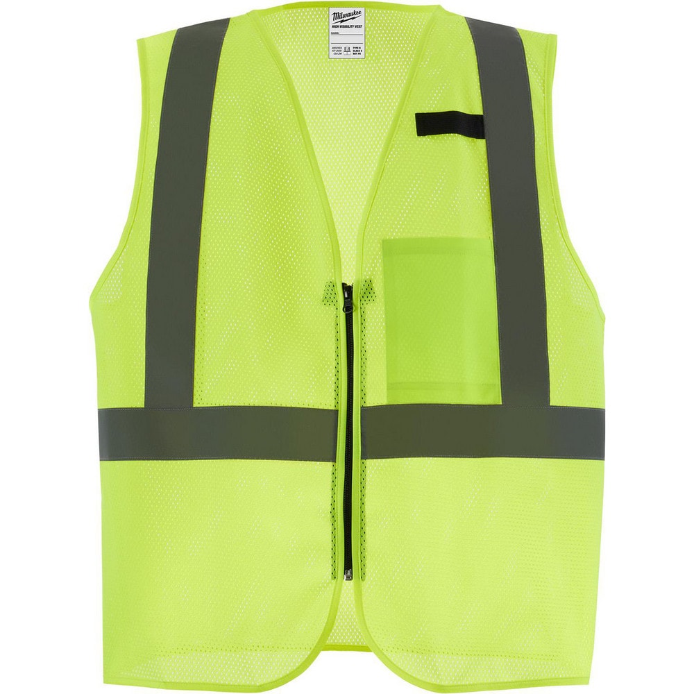 High Visibility Vests, Size: Large, X-Large , Color: Yellow , Closure Type: Zipper , Number of Pockets: 1.000 , Chest Size (Inch): 42-46  MPN:48-73-2252