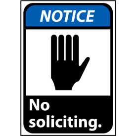 Notice Sign 14x10 Vinyl - No Soliciting NGA20PB