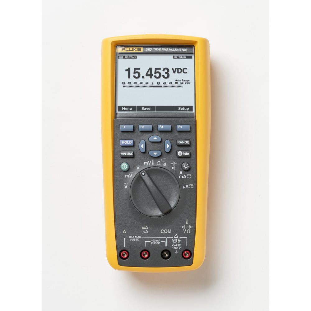 Multimeters, Maximum DC Voltage: 1000 , Maximum AC Voltage: 1000 , Maximum AC Current (A): 10 , Temp Measurement Range (C): -200 to 1350 degree  MPN:FLUKE-287 CAL