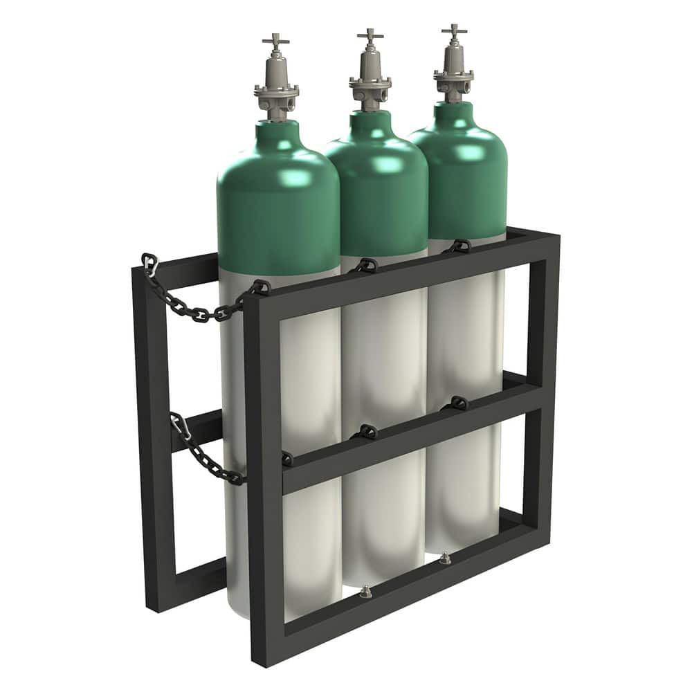 Gas Cylinder Carts, Racks, Stands & Holders, Gas Cylinder Rack Type: Three Cylinder Floor Stand Rack , Fits Cylinder Diameter: 11in , Number Of Cylinders: 3  MPN:GCRV-163630-08T