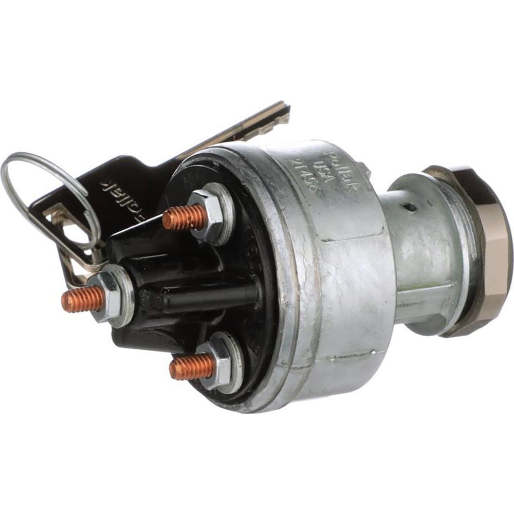 Automotive Switches, Switch Type: Ignition Switch-12v , Number Of Connections: 4 , Contact Form: 10-32 Stud , Sequence: ACC-Off-On/ACC-Start , Amperage: 30  MPN:31-527P