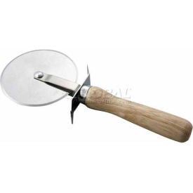 Winco PWC-4 Diameter Blade Pizza Cutter with Wooden Handle - Pkg Qty 12 PWC-4