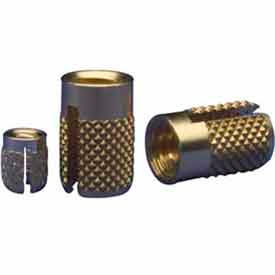 8-32 Flush Press Insert - Brass - 240-008-Br.250 - Pkg Qty 100 240-008-BR.250