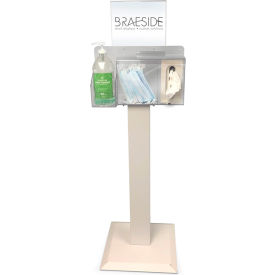 Braeside Health & Hygiene Station with Floor Stand and Removable Header Cream DXHS-1854