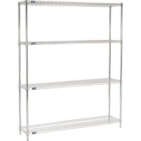 Nexel® 4 Shelf Chrome Wire Shelving Unit Starter 60