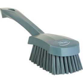 Vikan 419288 Short Handle Scrubbing Brush- Stiff Gray 419288