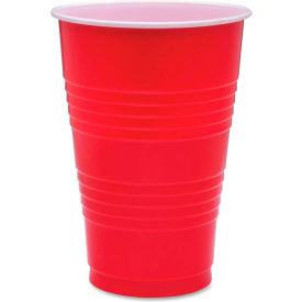 Genuine Joe GJO11251 - Party Cups Red Plastic 16 Oz. 50/Pack Red GJO11251