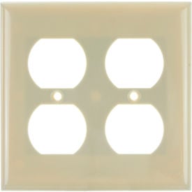 Sunlite® Receptacle Duplex Wall Plate 2-Gang Ivory Pack of 12 40895-NS