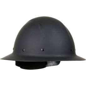 Wolfjaw™ Full Brim Smooth Dome Hard Hat Non-Vented Textile Suspension Class G Black 280-HP1481R-11