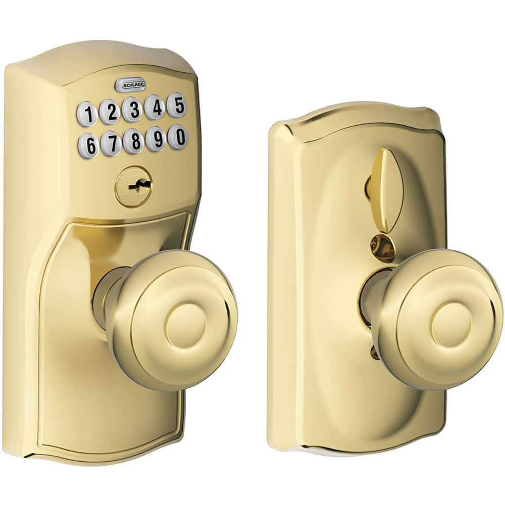 Knob Locksets, Type: Entrance , Key Type: Keyed Different , Material: Metal , Finish/Coating: Brass , Compatible Door Thickness: 1-3/8