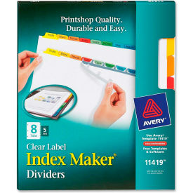 Avery Index Maker Punched Clear Label Tab Divider Blank 8.5