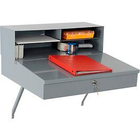 GoVets™ Wall Mount Shop Desk w/ Pigeonhole Riser 24