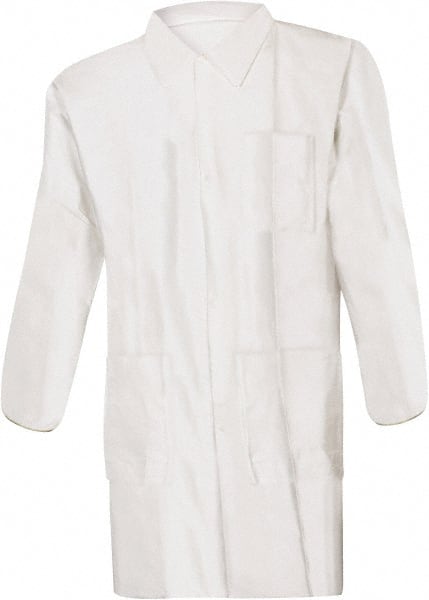 Pack of (30) Size 3XL ISO Class 4 White Lab Coat with 3 Pockets MPN:KM-LC3-WE-KG-3X