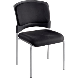 Interion® Brookville Collection Guest Chair With Mid Back Fabric Black 220BKA240