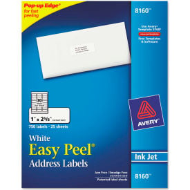 Avery® Easy Peel Inkjet Address Labels 1 x 2-5/8 White 750/Pack 8160