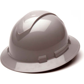 Ridgeline Full Brim Hard Hat Gray 4-Point Ratchet Suspension - Pkg Qty 12 HP54112