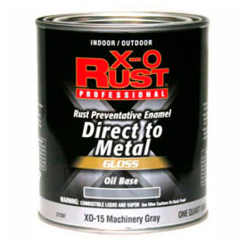 X-O Rust Oil Base DTM Enamel Gloss Finish Machinery Gray Quart - 372367 372367