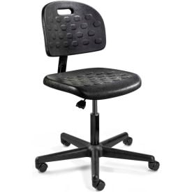 Bevco Polyurethane Office Chair - Desk-Height with Casters - Black - Breva Series V7007HC