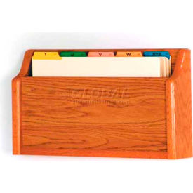 Wooden Mallet Single Square Bottom Legal Size File Holder Medium Oak CH17-1MO