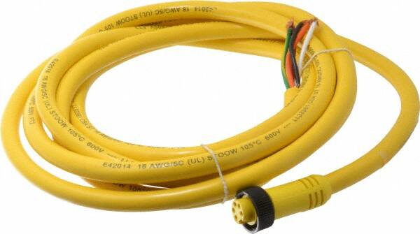 8 Amp, Female Straight to Pigtail Cordset Sensor and Receptacle MPN:105000A01F120