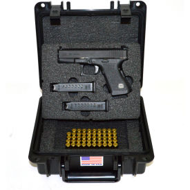 Quick Fire Pistol Case With Glock Inserts & Lock QF300BKLG2 Watertight 10-11/16x9-3/4x4-13/16 Black QF300BKLG2