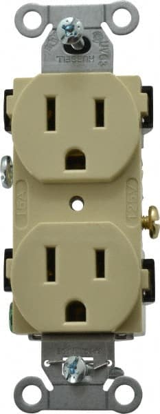 Straight Blade Duplex Receptacle: NEMA 5-15R, 15 Amps, Self-Grounding MPN:CR15I