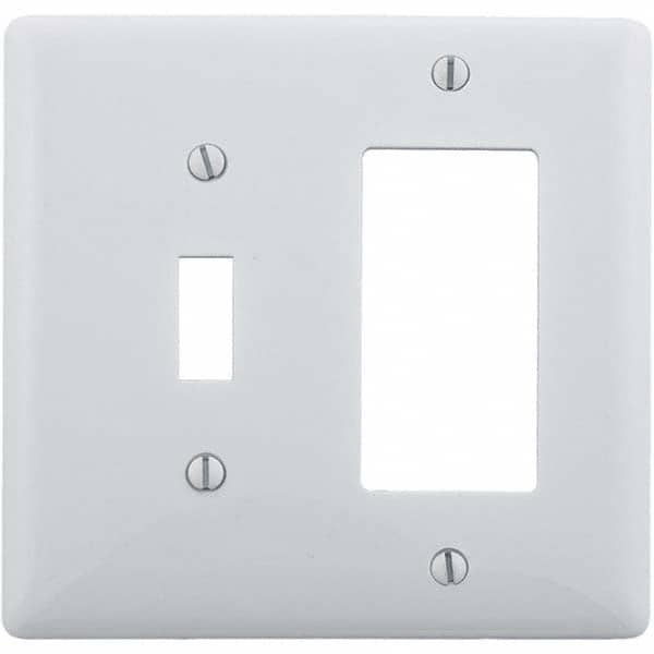 Wall Plates, Wall Plate Type: Combination Wall Plates , Color: White , Wall Plate Configuration: Toggle Switch , Material: Thermoplastic , Shape: Rectangle  MPN:P126W