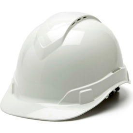 Ridgeline Vented Cap Style Hard Hat White 4-Point Ratchet Suspension - Pkg Qty 16 HP44110V