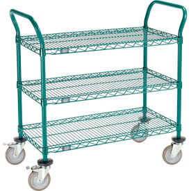 Nexel® Utility Cart 3 Shelf Poly-Green® 36